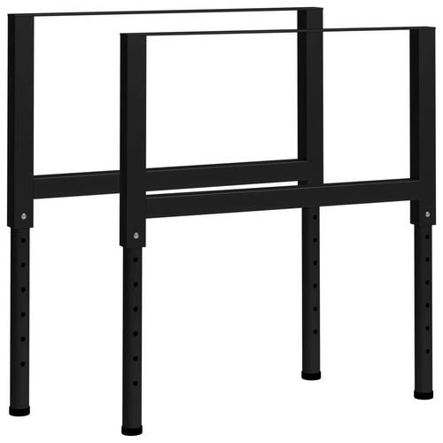 Adjustable Work Bench Frames 2 pcs Metal 85x(69-95.5) cm Black