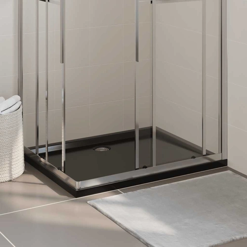 Rectangular ABS Shower Base Tray Black 80x100 cm