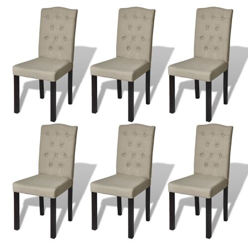 Dining Chairs 6 pcs Camel Fabric