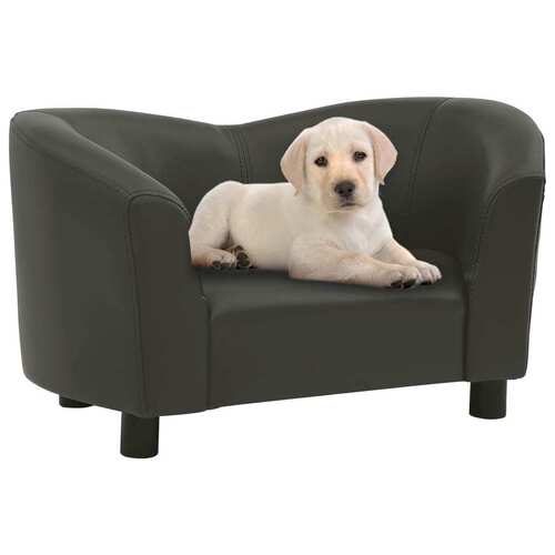 Dog Sofa Dark Grey 67x41x39 cm Faux Leather