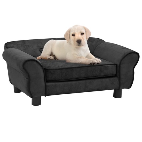 Dog Sofa Dark Grey 72x45x30 cm Plush