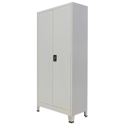 Office Cabinet with 2 Doors Steel 90x40x180 cm Grey