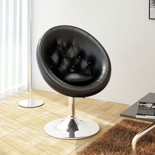 Bar Chair Black Faux Leather