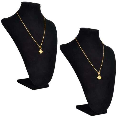 Flannel Jewelry Holder Necklace Bust Black 23 x 11,5 x 30 cm 2 pcs