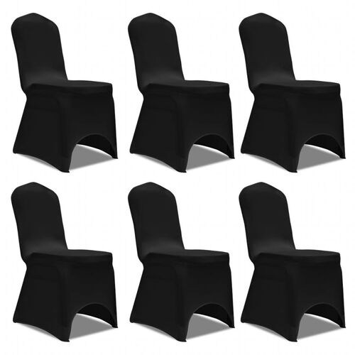 Chair Cover Stretch 6 pcs Black