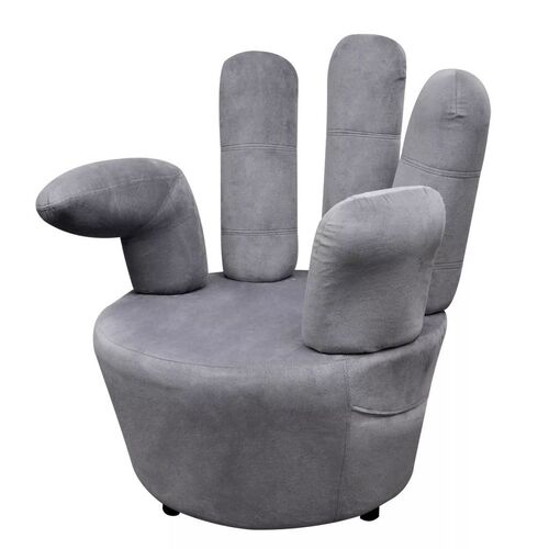 Chair Hand-shaped Grey Velvet