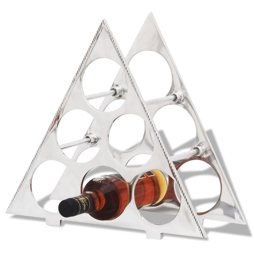 Wine Stand for 6 Bottles Silver Aluminium