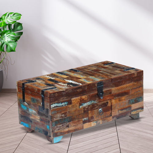 Coffee Table Box Chest Solid Reclaimed Wood 80x40x35 cm
