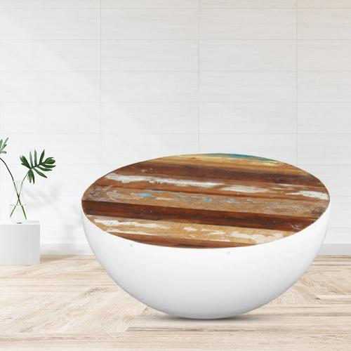 Bowl Shaped Coffee Table Solid Reclaimed Wood 60x60x30 cm