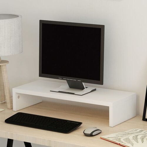 Monitor Stand Chipboard 60x23.5x12 cm White