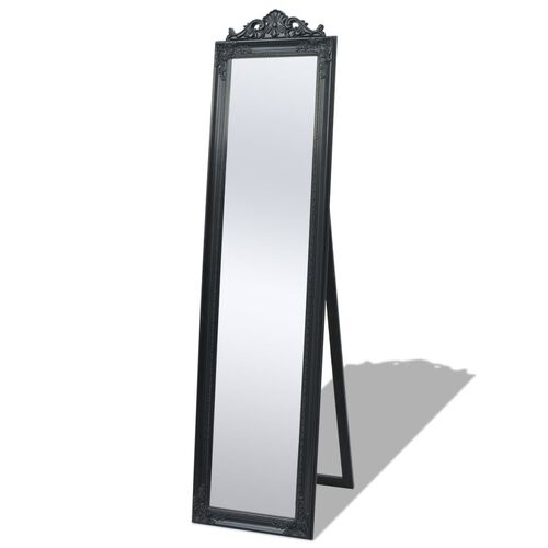 Free-Standing Mirror Baroque Style 160x40 cm Black