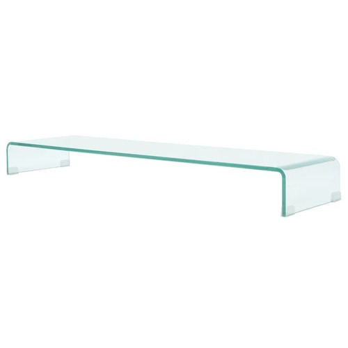 TV Stand/Monitor Riser Glass Clear 120x30x13 cm