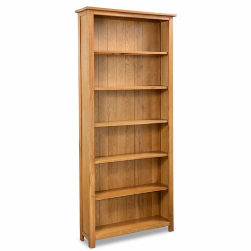 6-Tier Bookcase 80x22,5x180 cm Solid Oak Wood