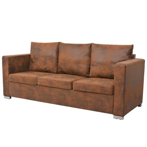 3-Seater Sofa 191x73x82 cm Artificial Suede Leather