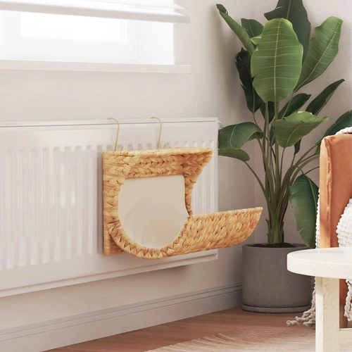 Cat Bed with Cushion Water Hyacinth 37x20x20 cm