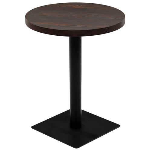 Bistro Table MDF and Steel Round 60x75 cm Dark Ash