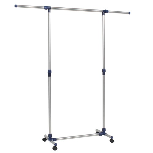 Adjustable Clothes Rack Stainless Steel 165x44x150 cm Silver