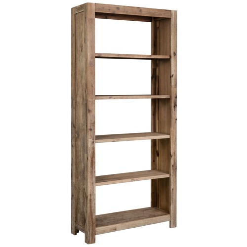 5-Tier Bookcase 80x30x180 cm Solid Acacia Wood