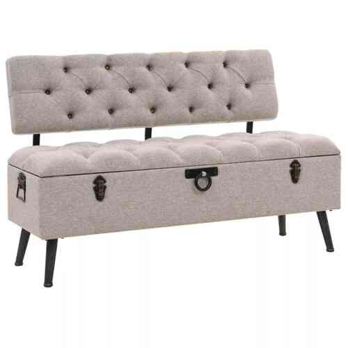 Storage Bench with Backrest 121x53x78 cm Fabric