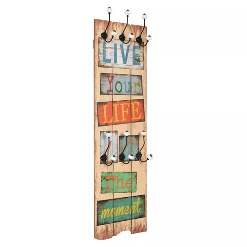 Wall-mounted Coat Rack with 6 Hooks 120x40 cm LIVE LIFE
