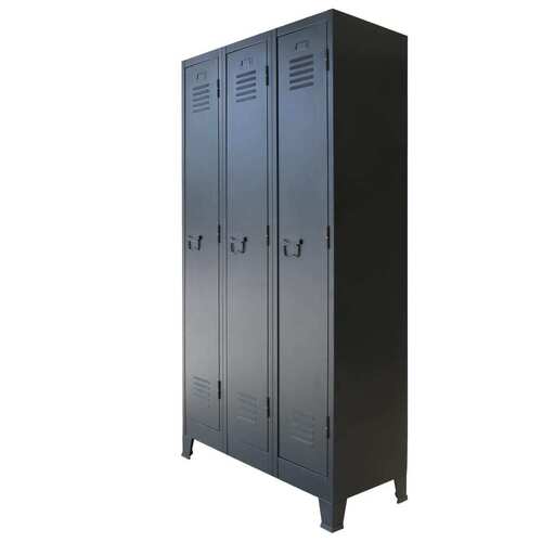 Locker Cabinet Metal Industrial Style 90x45x180 cm
