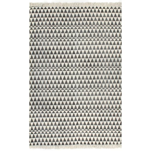 Kilim Rug Cotton 120x180 cm with Pattern Black/White