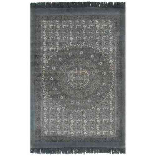 Kilim Rug Cotton 160x230 cm with Pattern Grey