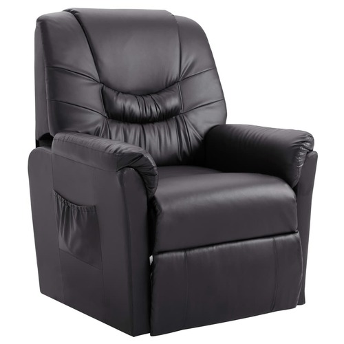 Reclining Chair Grey Faux Leather