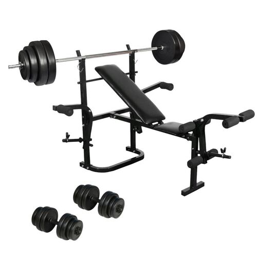 Folding Weight Bench Dumbbell Barbell Set Home Gym