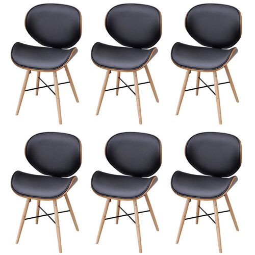 Dining Chairs 6 pcs Bentwood and Faux Leather