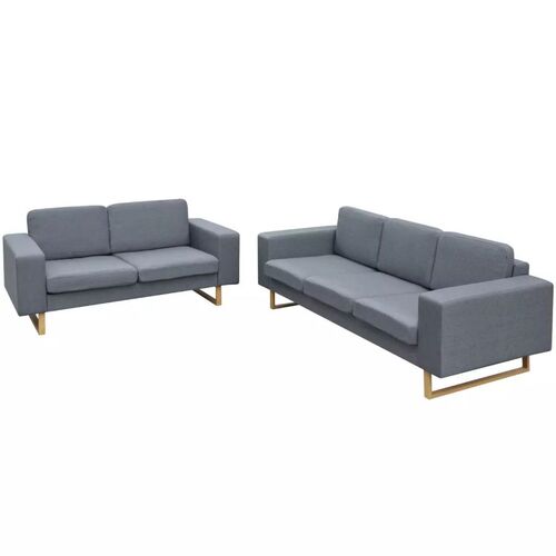 2-Seater and 3-Seater Sofa Set Light Grey