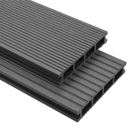 WPC Decking Boards with Accessories 40 m² 4 m Grey