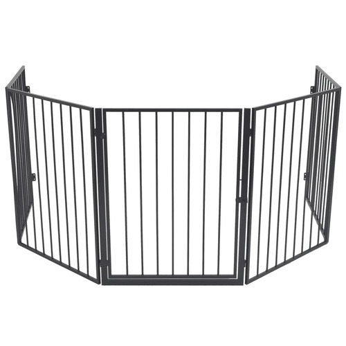 Fireplace Fence for Pets Black Steel