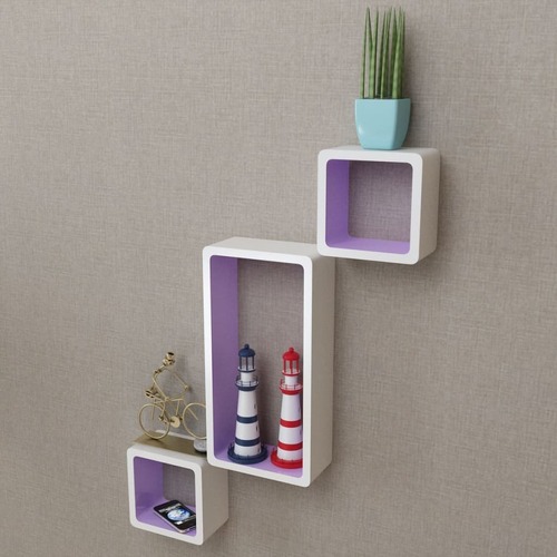 Wall Cube Shleves 6 pcs White and Purple
