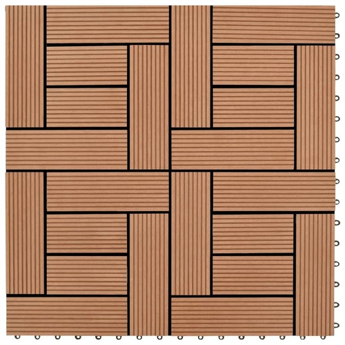 22 pcs Decking Tiles 30x30 cm 2 sqm WPC Brown