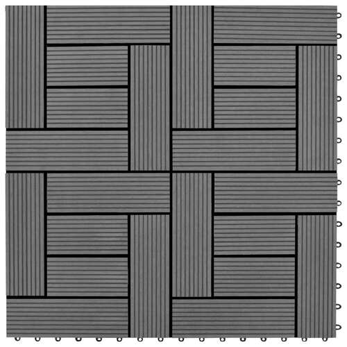 22 pcs Decking Tiles 30x30 cm 2 sqm WPC Grey