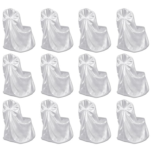 Chair Cover for Wedding Banquet 12 pcs White