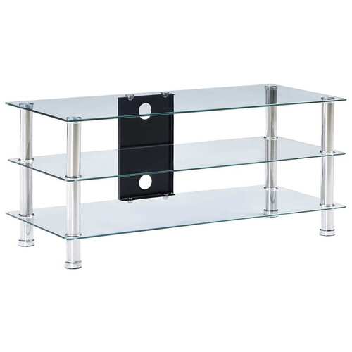 TV Stand Transparent 90x40x40 cm Tempered Glass