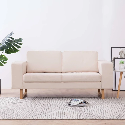 2-Seater Sofa Fabric Cream