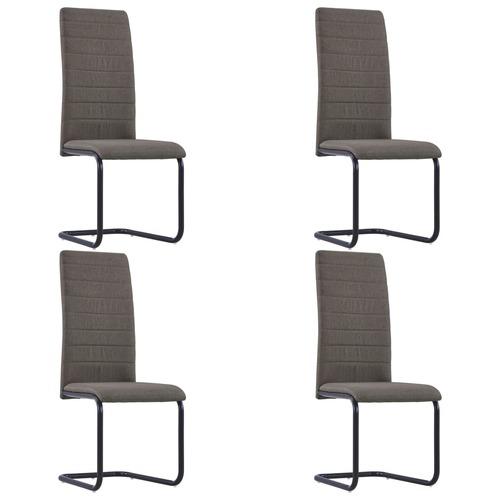 Cantilever Dining Chairs 4 pcs Taupe Fabric
