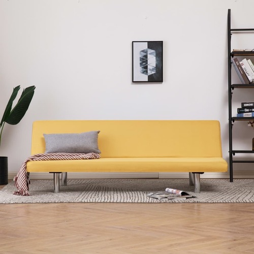Sofa Bed Yellow Polyester