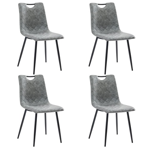 vidaXL Dining Chairs 4 pcs Dark Grey Faux Leather