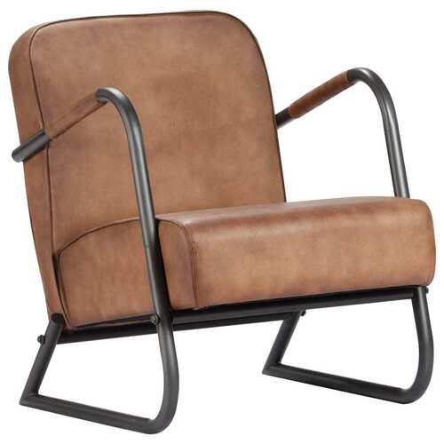 Relax Armchair Light Brown Real Leather