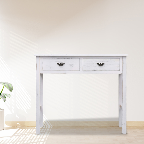 Console Table Antique White 90x30x77 cm Wood