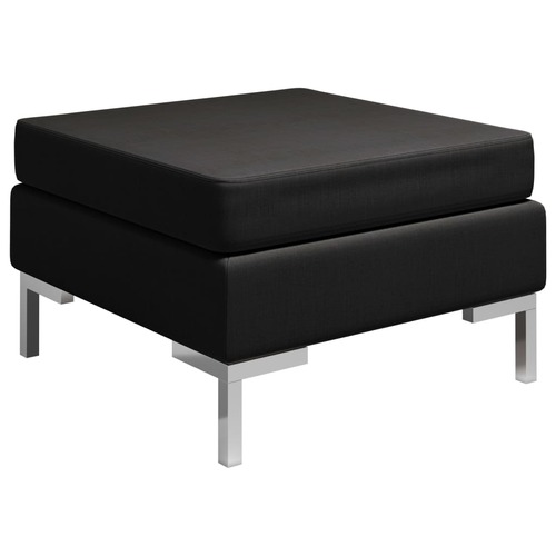Sectional Footrest with Cushion Farbic Black