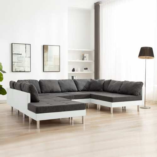 Sectional Sofa Faux Leather White