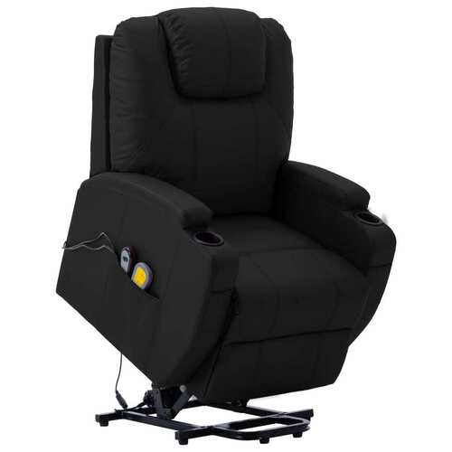 Massage Stand-up Chair Black Faux Leather