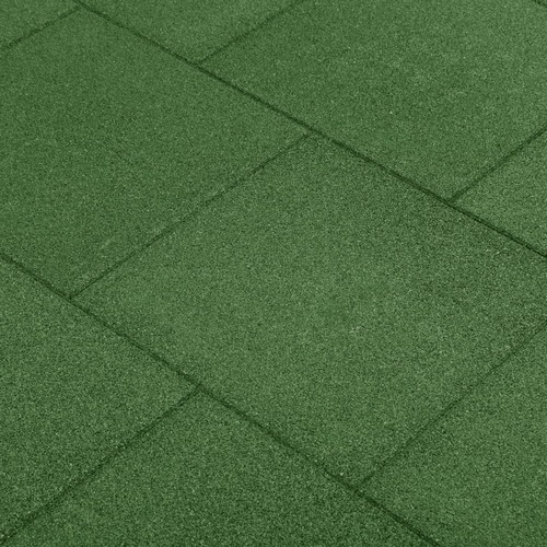 Fall Protection Tiles 12 pcs Rubber 50x50x3 cm Green