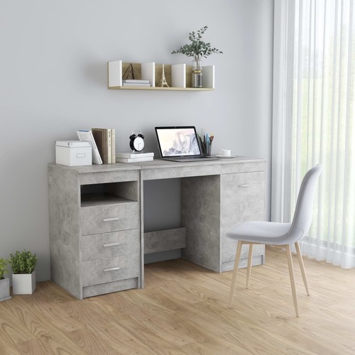 Desk Concrete Grey 140x50x76 cm Chipboard