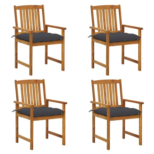 Garden Chairs with Cushions 4 pcs Solid Acacia Wood